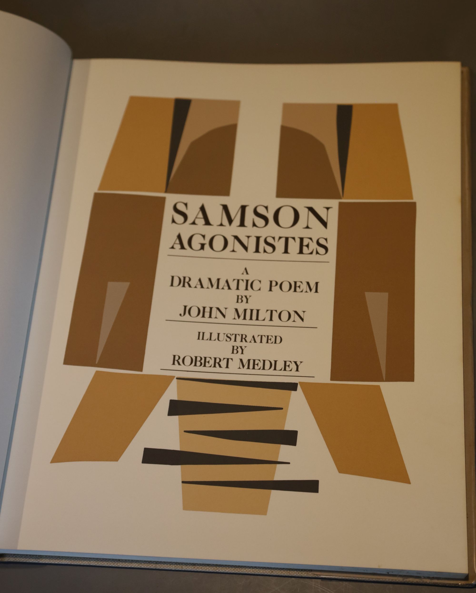 Milton, John - Samson Agonistes, illustrated by Robert Medley, folio, cloth with d.j., a signed limited edition, printed by Mell Clark,